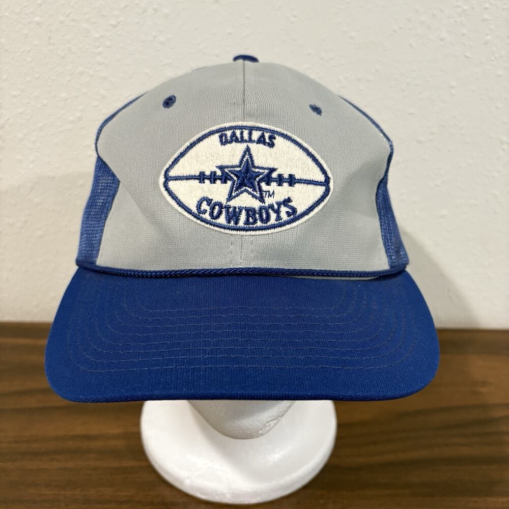 VINTAGE Dallas Cowboys NFL Sports Specialties Logo‎ Patch Trucker Hat Rope Mesh